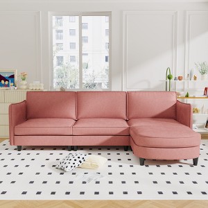 GDFStudio Kesi Modern 107.8'' L-Shaped 3-Seater Upholstered Sectional Sofa with Ottoman - 1 of 4