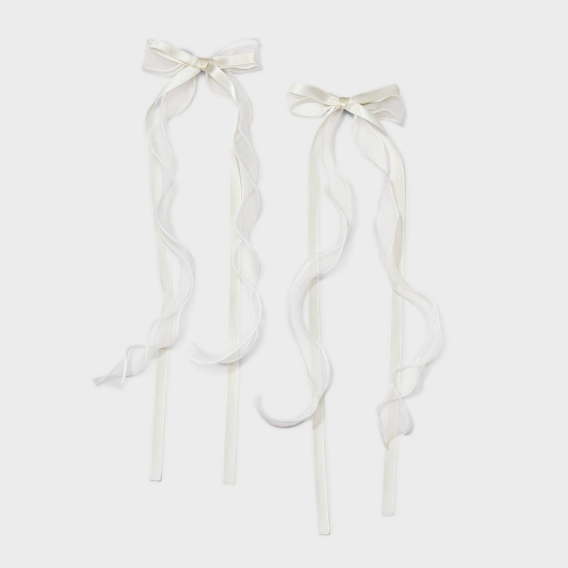 Tulle Bow Barrette 2 Pack - Wild Fable™ Ivory