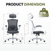 COLAMY Mesh Office Desk Chair, High Back Executive Desk Chair with Lumbar Support - 2 of 4