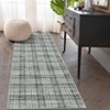 Machine Washable Indoor Modern Geometric Area Rugs Soft Low Pile Mat with Small Checkered Print - 2 of 4