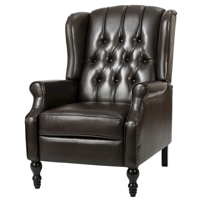 Walter Brown Bonded Leather Recliner Club Chair - Christopher Knight Home, 1 of 8