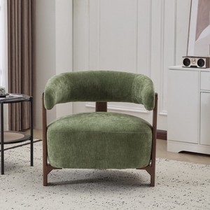 Christopher Knight Home Aubert Modern Rubberwood Upholstered  Accent Chair - 1 of 4