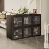 ATJafurn Dual-Sided Glass Display Cabinet, Curio Cabinet for Collectibles, Glass Decor Case with Adjustable Shelves for Showcase Living Room - 3 of 4