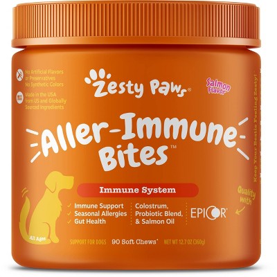 Zesty Paws Allergy Immune Soft Chews for Dogs - Salmon Flavor - 90ct