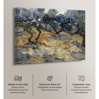 Vincent Van Gogh Olive Trees Fields Canvas Wall Art, 20" x 16"