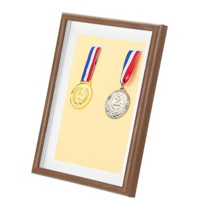Unique Bargains Tennis Swimming Marathons Sports 2 Medals Shadow Display Frame Box - 1 of 4