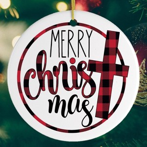 Merry Christ - Mas Plaid Jesus Ornament| OrnamentallyYou - 1 of 4