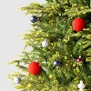 2ct Christmas 200mm Flocked Ribbed Glitter Ornament Set Red - Wondershop™ - 2 of 4