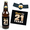 Big Dot of Happiness Cheers and Beers to 21 Years - 21st Birthday Party Decorations for Women and Men - 6 Beer Bottle Label Stickers and 1 Carrier - image 3 of 4