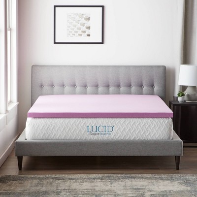 Twin Comfort Collection 2" Lavender and Aloe Infused Memory Foam Mattress Topper - Lucid