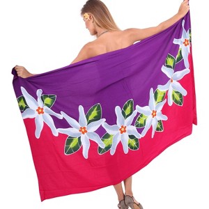 LA LEELA Women's Summer Bikini Wraps Beach Wrap Swimwear Cover up Skirt Bathing suit Swimsuit Sarong Coverups for Women One Size Multicolored, Floral - 1 of 4