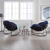 Okak Rattan Rocking Accent Chair with Metal Legs & Padded Cushion,Comfy Lounge Chair for Living Room,Outdoor - 4 of 4