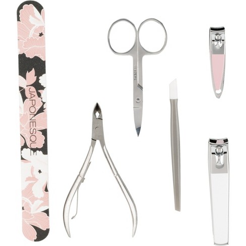 4 Pcs Pink Professional Stainless Steel Nail Clipper Set Plastic