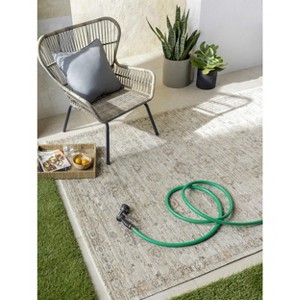 Hauteloom Margaret Damask Gray Washable Rug - 1 of 4