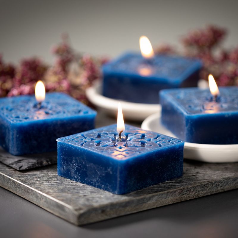 Vance Kitira Blue Candles and Dish Gift Set, Blue ,Scentless, Clean-Burning, Environmental Friendly, 3 of 5