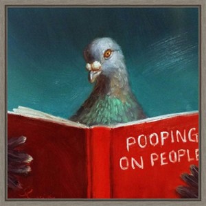 Amanti Art Pooping on People by Lucia Heffernan Framed Canvas Wall Art - 1 of 4