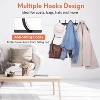 LunaLulinlk Coat Rack Wall Mount, 2 Pack Coat Hooks Wall Mounted with 5 Tri Hooks, 16 Inch Heavy Duty Coat Rack to Hang Coats, Hat and Towel (Black) - 3 of 4