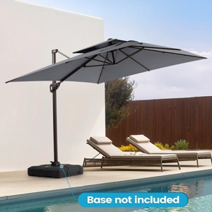Crestlive Products 9'X11' Double Top Cantilever Umbrella Outdoor UV30+ 360° Rotation 6 Heights Adjustable Offset Umbrella - 1 of 4
