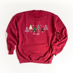 Simply Sage Market Women's Graphic Sweatshirt Be Joyful Trees - 1 of 2