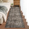Vintage Floral Runner Rug – Washable Non-Slip Low Pile Stain-Resistant Carpet for Hallway, Laundry, Bedroom, Easy-Clean Accent - 2 of 4
