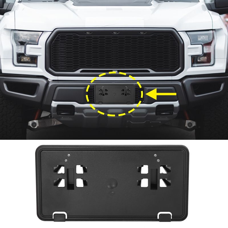 Unique Bargains Front Bumper License Plate Mounting Bracket Replacement for Ford F150 2018-2021, 2 of 8