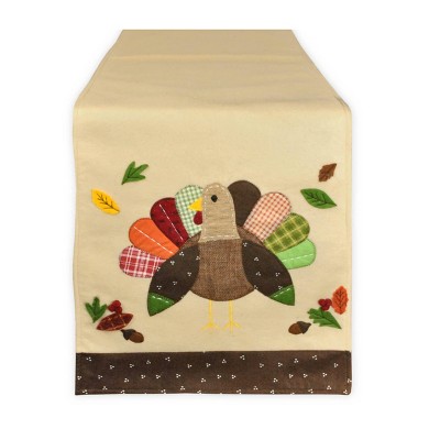 14"x64" Embroidered Turkey Table Runner - Design Imports