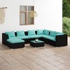 vidaXL Garden Lounge Set Black, Water blue - 2 of 4