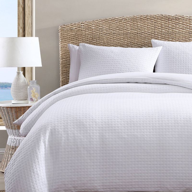 Basketweave 100% Cotton Comforter Set White - Tommy Bahama, 2 of 11