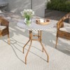 Tangkula 27.5" Outdoor Bistro Table PE Rattan Round Patio Side Table w/ Heavy Duty Metal Frame - 2 of 4