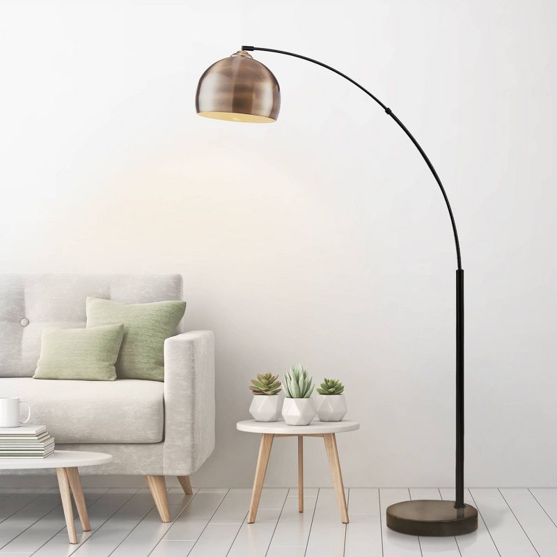 Teamson Home Arquer Arc Floor Lamp with Faux Marble Base, 3 of 18