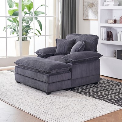 NicBex Couches for Living Room 56.3" Oversized Single Sofa Couch Deep Seat Accent Chair Upholstered Armchair with Removable Footrest