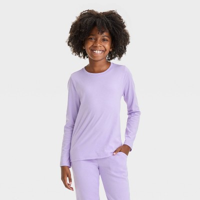 Image of Girls' Long Sleeve T-Shirt - Cat & Jack™ Lavender XS