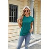 Coolmee Women Summer Shirts Casual Short Sleeve Fashion Crew Neck T Shirt Business Textured Tops Basic Plain Tee Blouses - 3 of 4