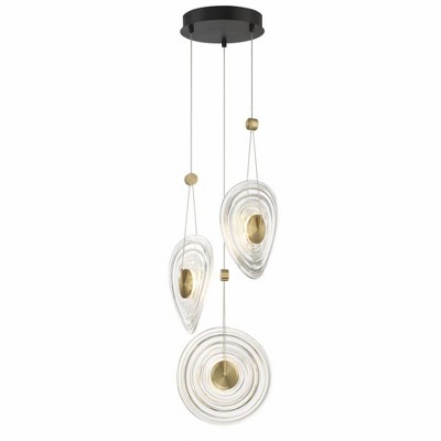 George Kovacs Lighting Topknot 3 - Light Pendant in  Coal/Brushed Gold