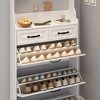 KTMBDW Shoe Cabinet with 3 Flip Drawers and 2 Drawers, Hidden Wood Shoe Cabinet with 8 Hooks, Freestanding Shoe Storage Cabinet for Entryway - 4 of 4