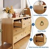 6 Drawer Dresser, 47.2" Wide Chest of Drawer, Wooden Bedroom Drawer Dresser with Metal Handle - 3 of 4