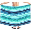 HAPPY BAY Men's Sarong Beach Swimwear Cover Up One Size Aqua Stripes - 4 of 4