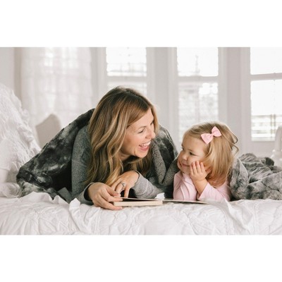 Gray Faux Fur Sherpa Reversible Twin Throw Blanket