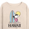 Women's - Peanuts - Hawaii Lightweight French Terry Wide Neck Long Sleeve Shirt - 2 of 4