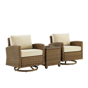 3pc Bradenton Outdoor Steel Swivel Rocking Chairs - Crosley
 - 1 of 4