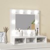 vidaXL Mirror Cabinet High gloss white Engineered wood, acrylic - 3 of 4