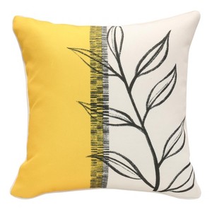 Outdoor Decor by Commonwealth Half Yellow Print Outdoor Pillow Cover 18" x 18" Multi (Cover Only) - 1 of 4