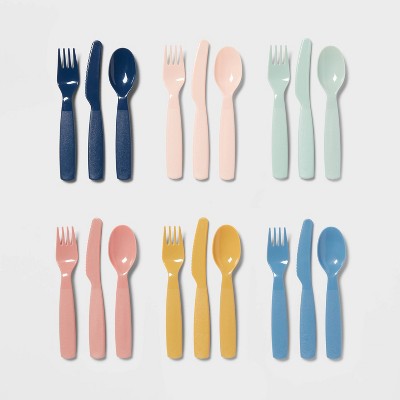 Nooli Baby And Toddler First Self-feeding Utensils, Blue : Target