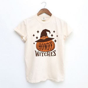 Simply Sage Market Women's Howdy Witches Stars Short Sleeve Garment Dyed Tee - 1 of 4
