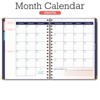 Undated Family Planner – 8.5" x 11" Weekly/Monthly Calendar for 5+ People, Meal Planning, Budgeting, Habit Tracker – Hardcover (Small Navy Floral) - 4 of 4