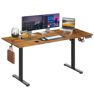 GALAXHERO 55 Inch Electric Standing Desk, Ergonomic Sit-to-Stand Desk with 3 Memory Presets,LED Touchscreen & Headphone Hook for Home Office - 1 of 4