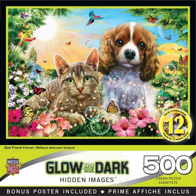 MasterPieces - Hidden Image Glow - Best Friends Forever 500 Piece Puzzle