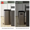 Vynxaria 13 Gallon 50L Kitchen Foot Pedal Operated Soft Close Trash Can - Stainless Steel Ellipse Bustbin - S - 2 of 4