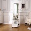 COZONY 360° Swivel Jewelry Armoire w/Full-Length Mirror, LED Light, Makeup Mirror & Lockable Drawers, 3-Shelf Standing Jewelry Cabinet for Bedroom - 2 of 4