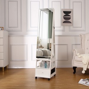 1SET MDF 360° Rotating Jewelry Cabinet with Rotating Jewelry Cabinet Feature - 1 of 4
